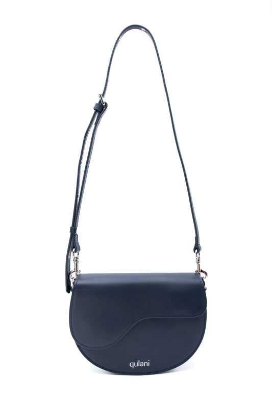 qulani Midnight Navy Blue Shoulder Saddle Bag With Strap