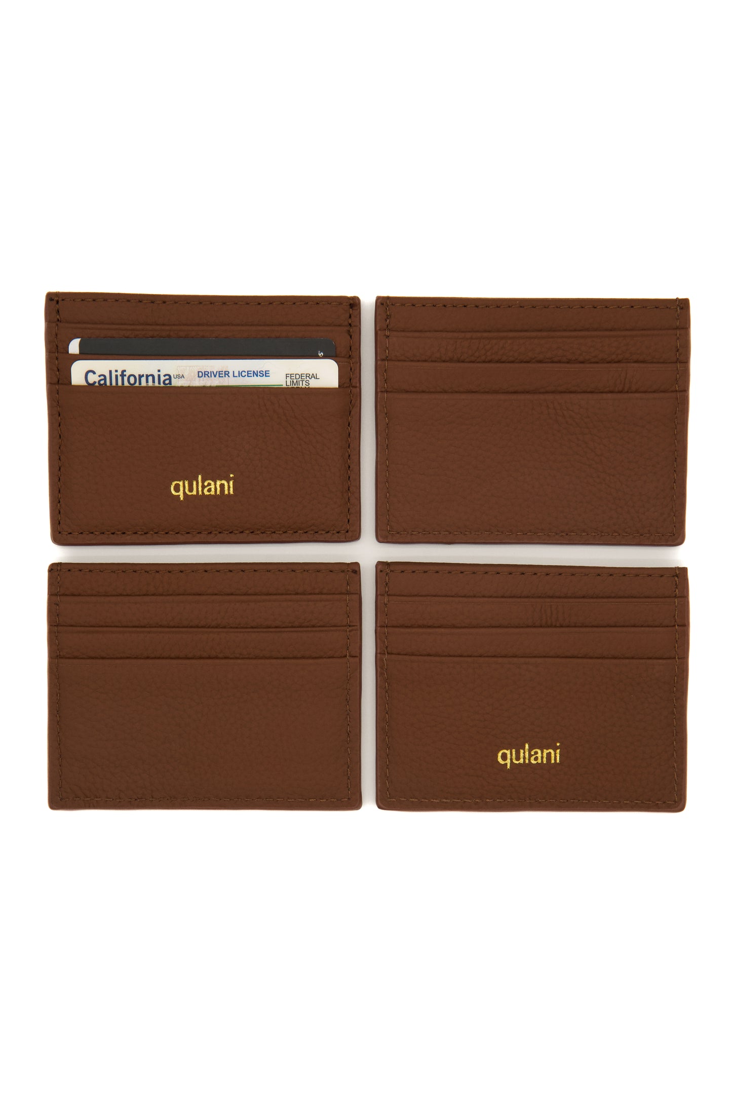 qulani Chocolate Leather Credit Card Holder