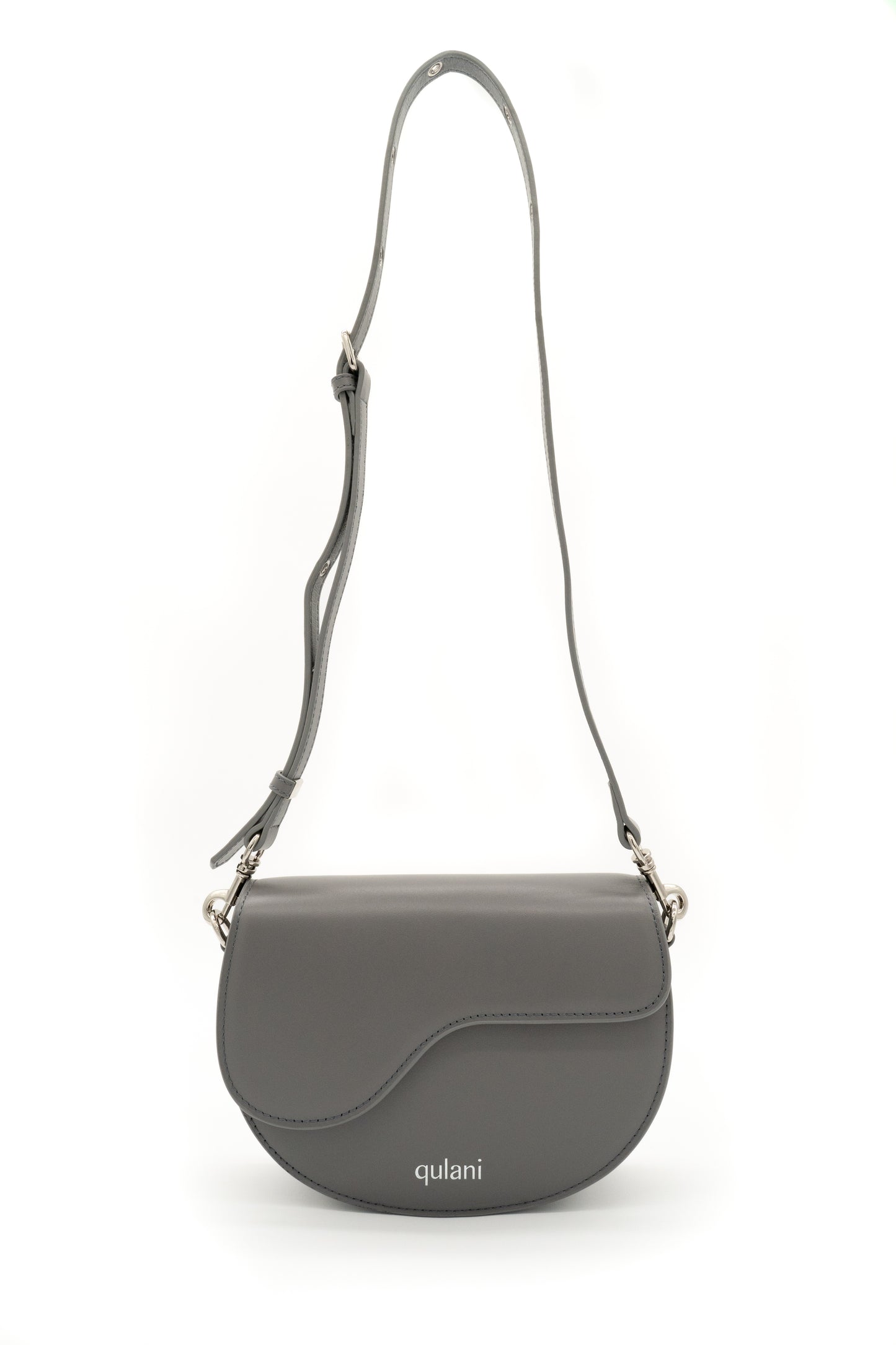 qulani Gray Storm Shoulder Saddle Bag With Strap