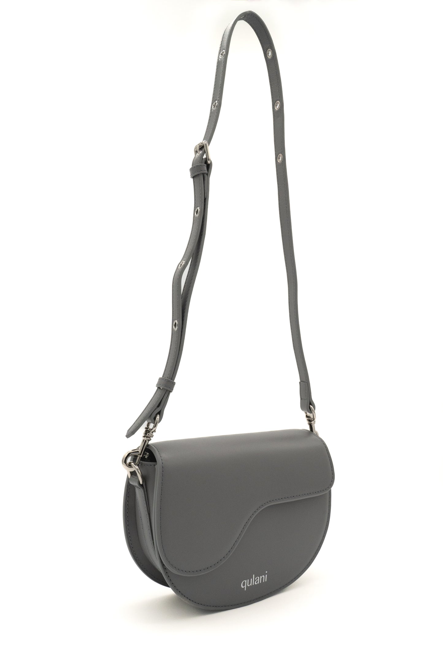 qulani Gray Storm Shoulder Saddle Bag With Strap