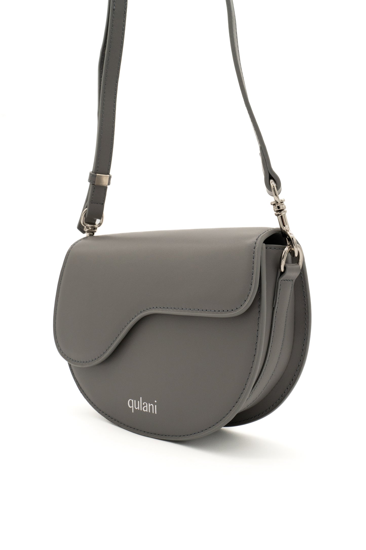 qulani Gray Storm Shoulder Saddle Bag With Strap