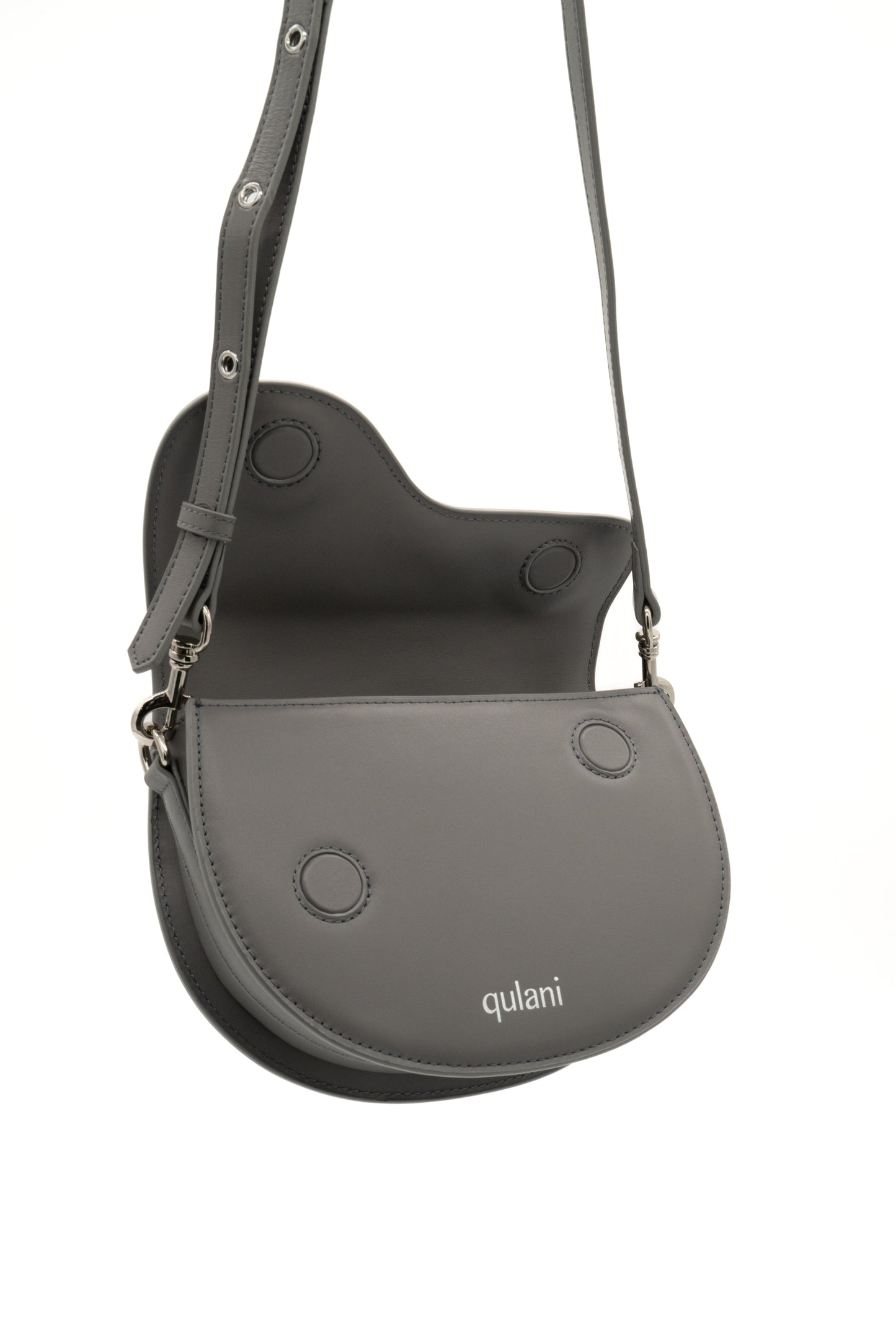 qulani Gray Storm Shoulder Saddle Bag With Strap