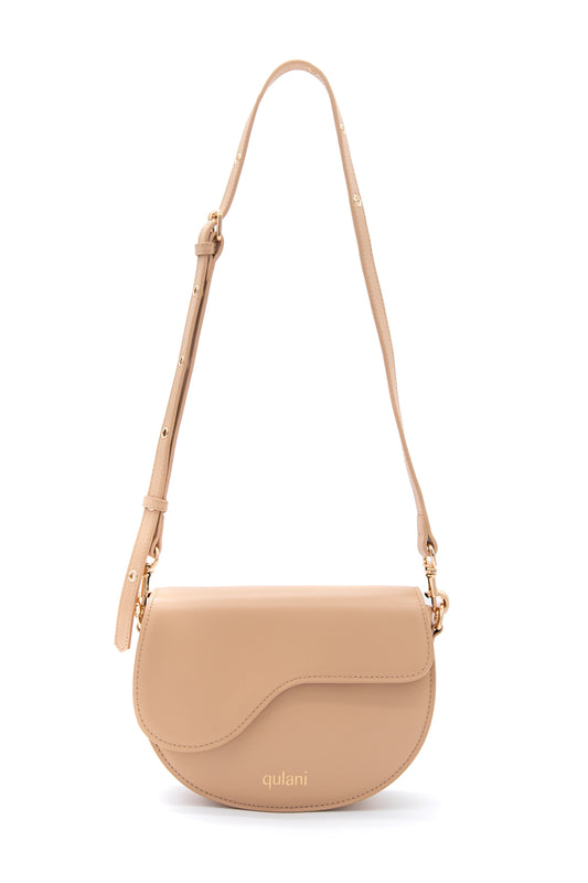 qulani Sand Beige Saddle Bag With Strap