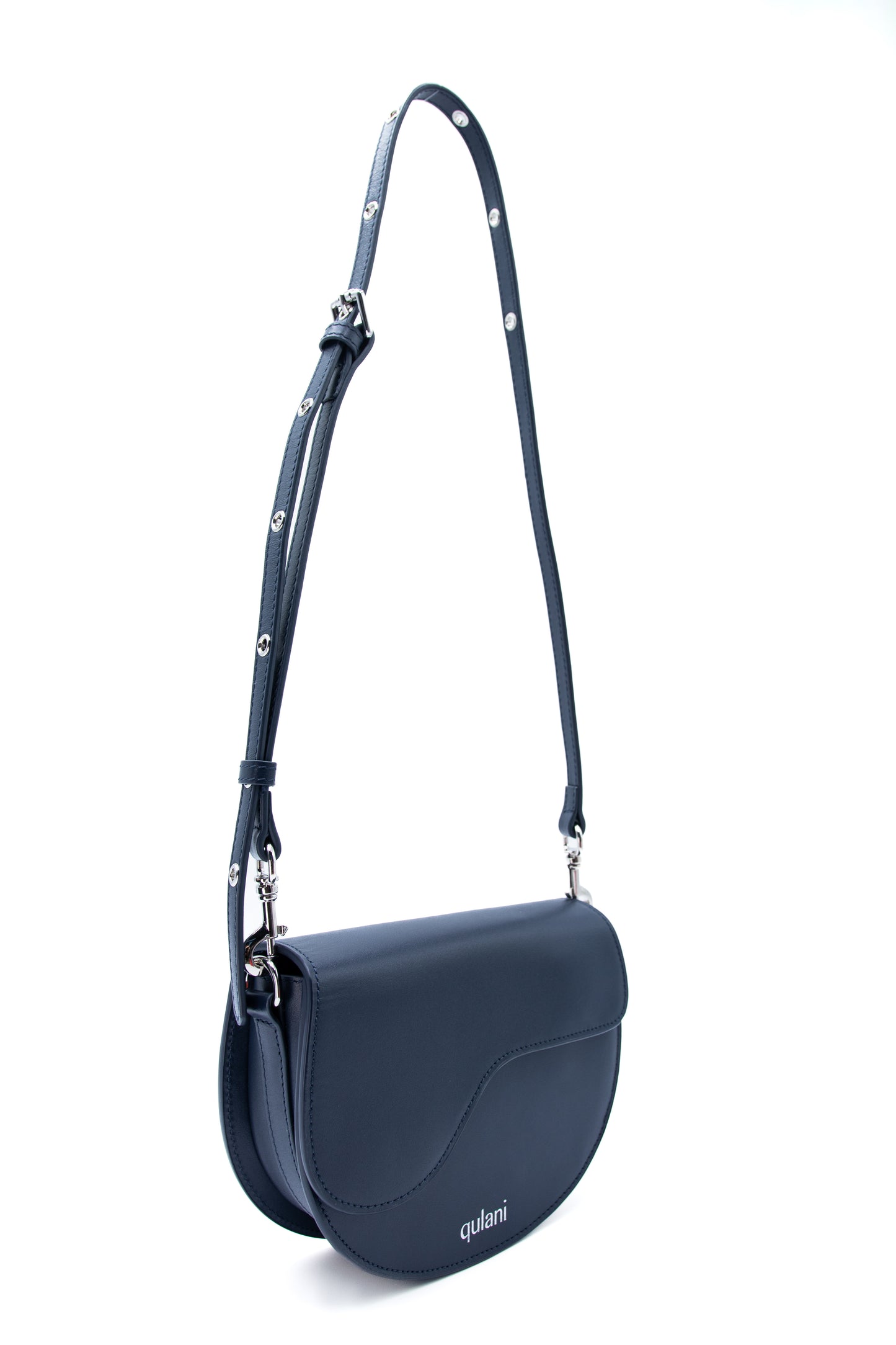 qulani Midnight Navy Blue Shoulder Saddle Bag With Strap