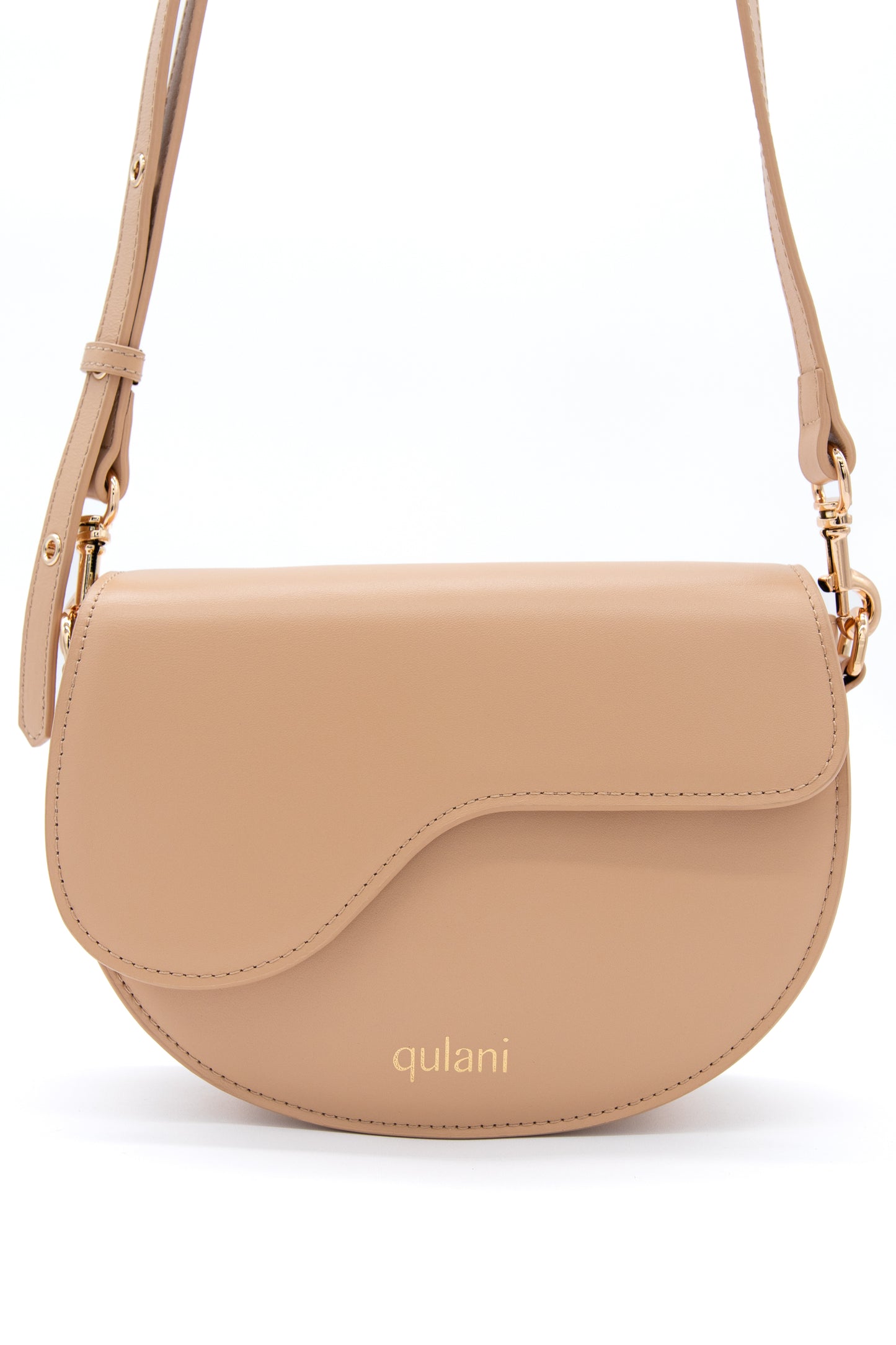 qulani Sand Beige Saddle Bag With Strap