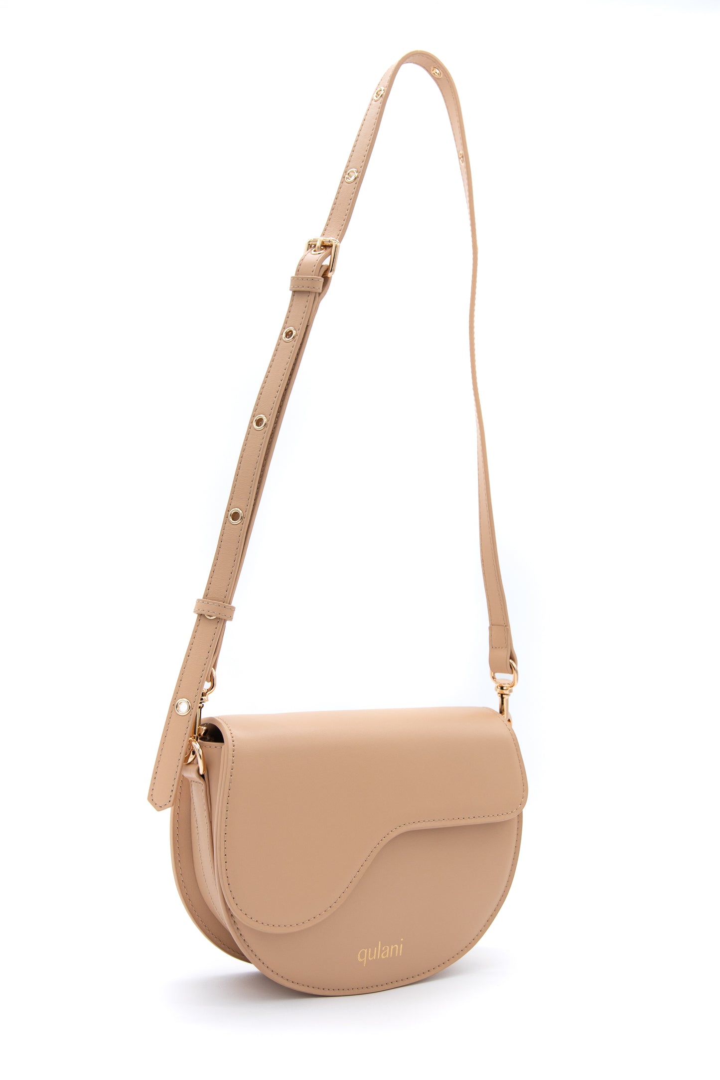 qulani Sand Beige Saddle Bag With Strap