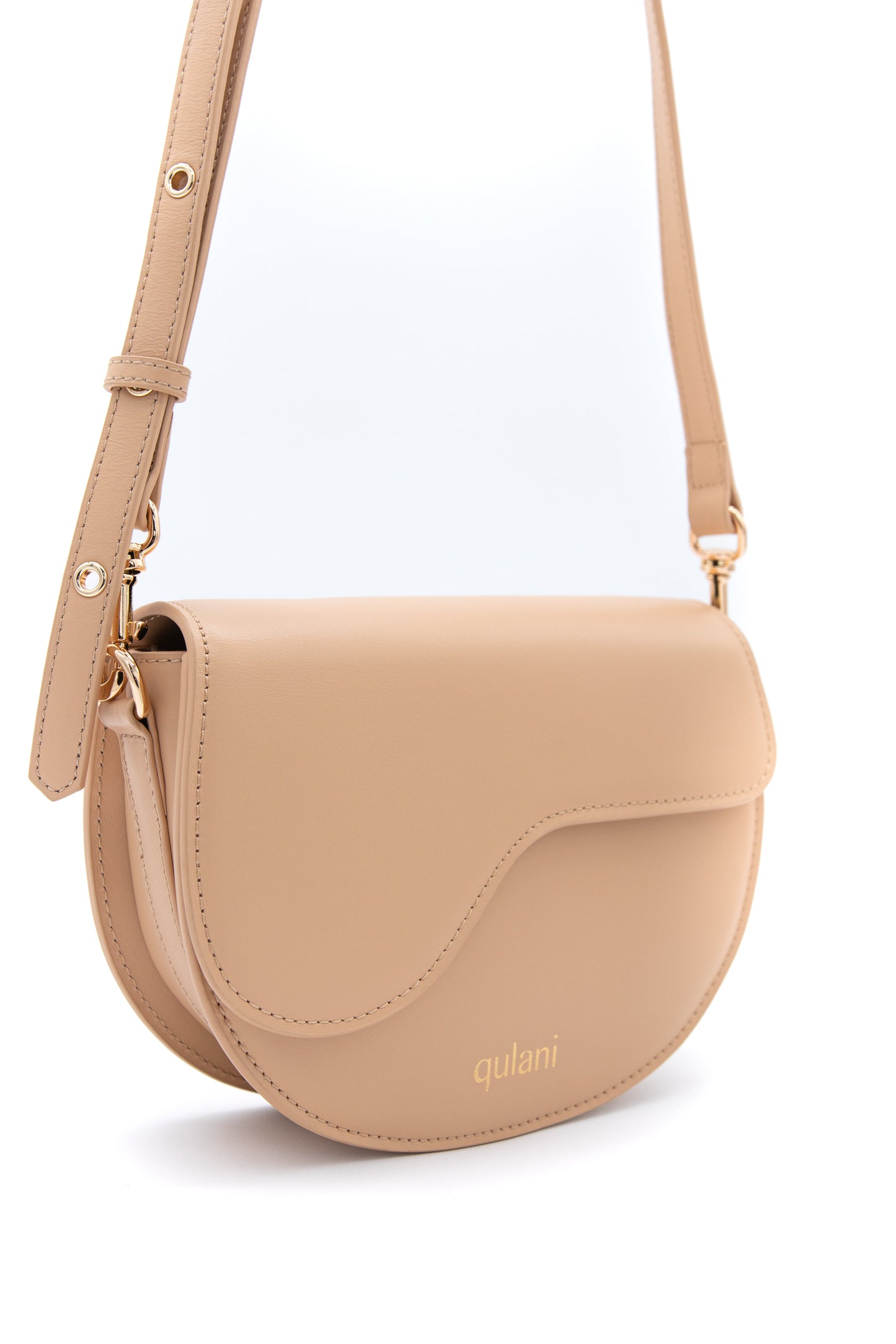 qulani Sand Beige Saddle Bag With Strap