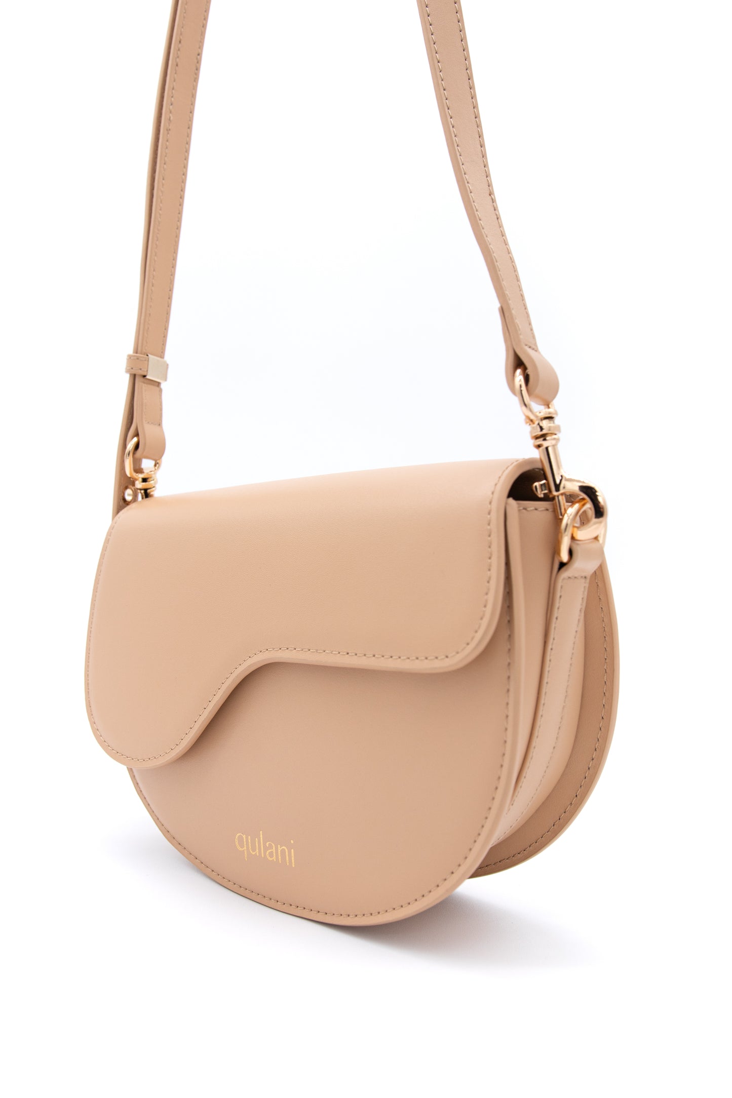 qulani Sand Beige Saddle Bag With Strap