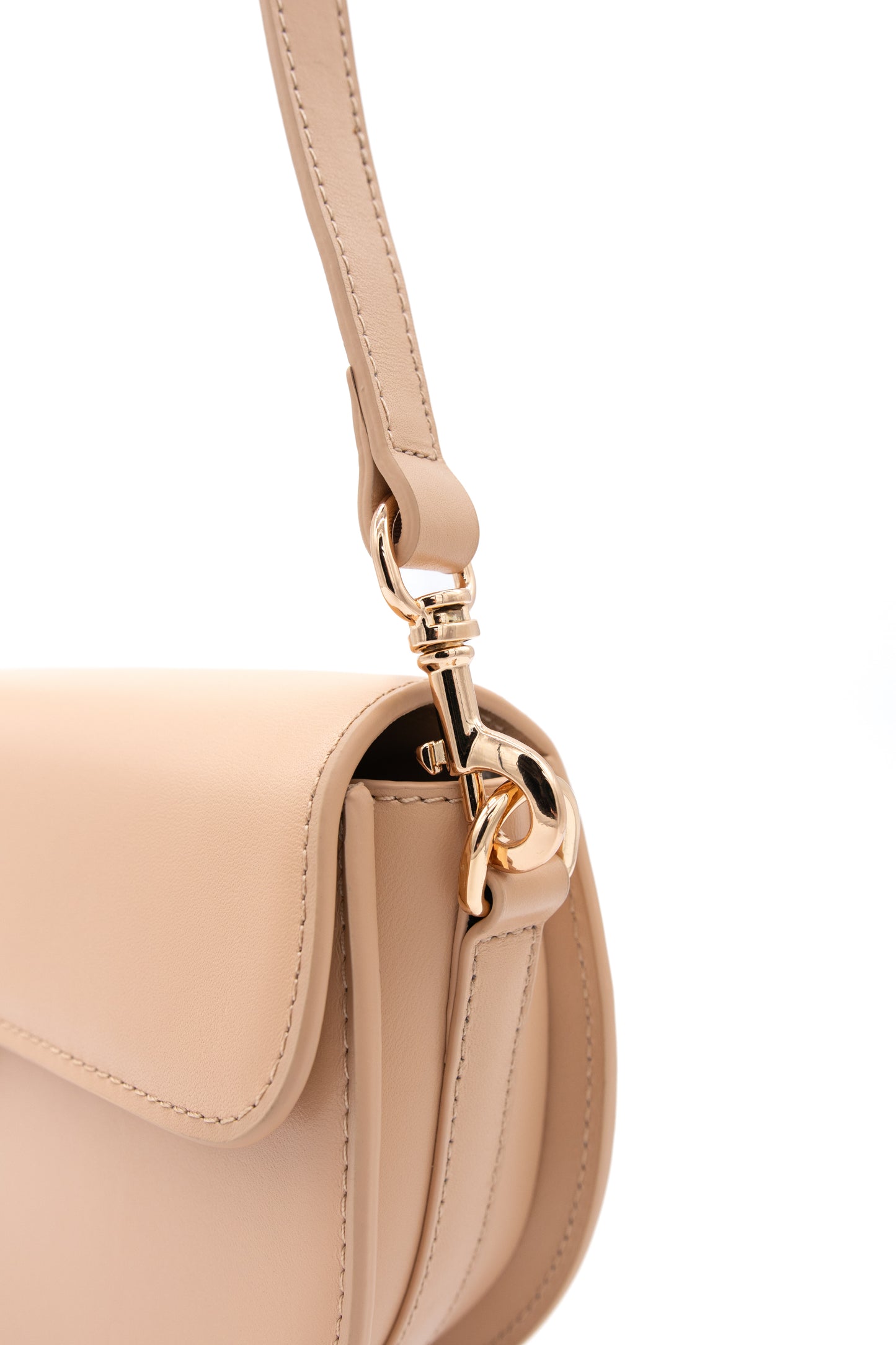 qulani Sand Beige Saddle Bag With Strap